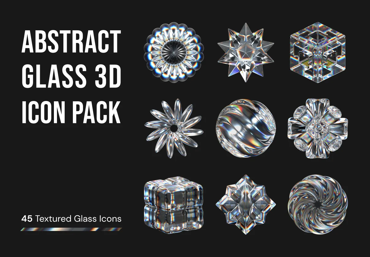Abstract Glass 3D Icon Pack