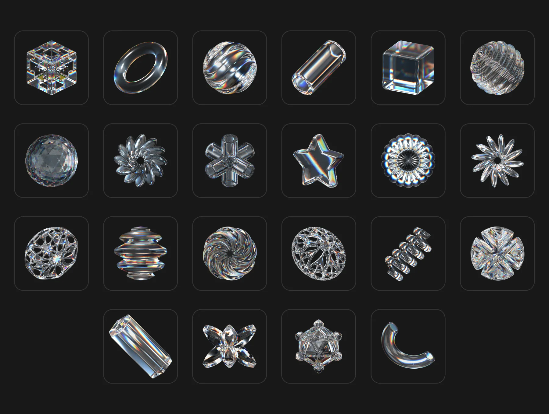 Abstract Glass 3D Icon Pack 6
