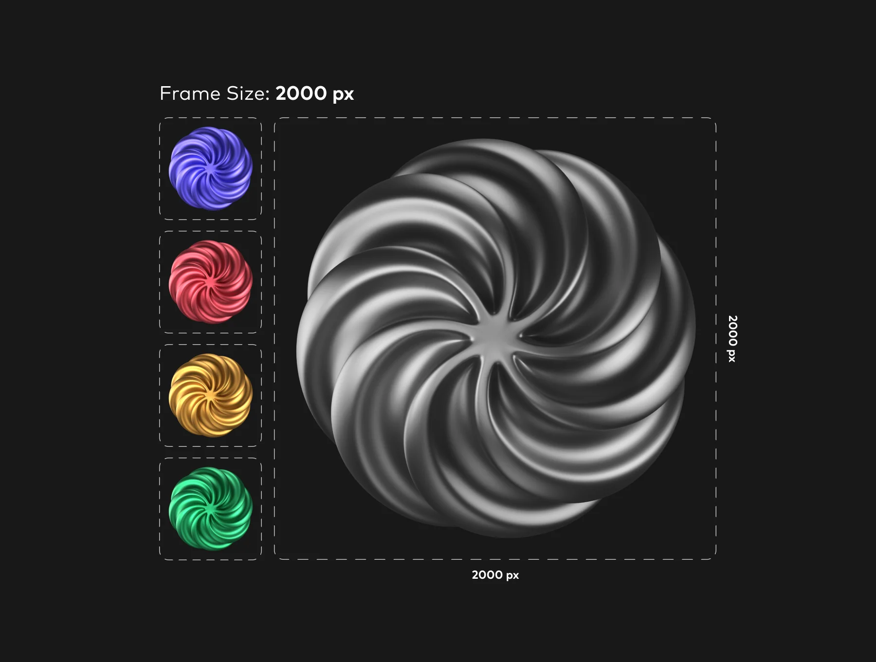 Abstract Metallic 3D Icons 3