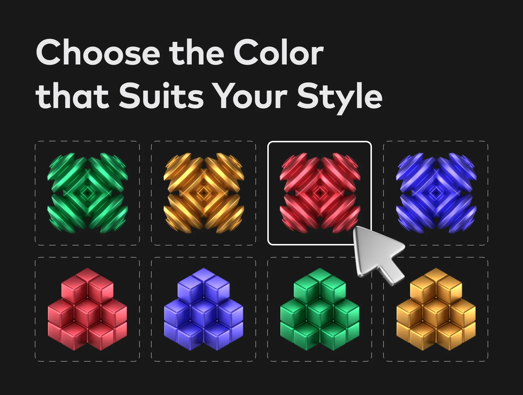Abstract Metallic 3D Icons 4