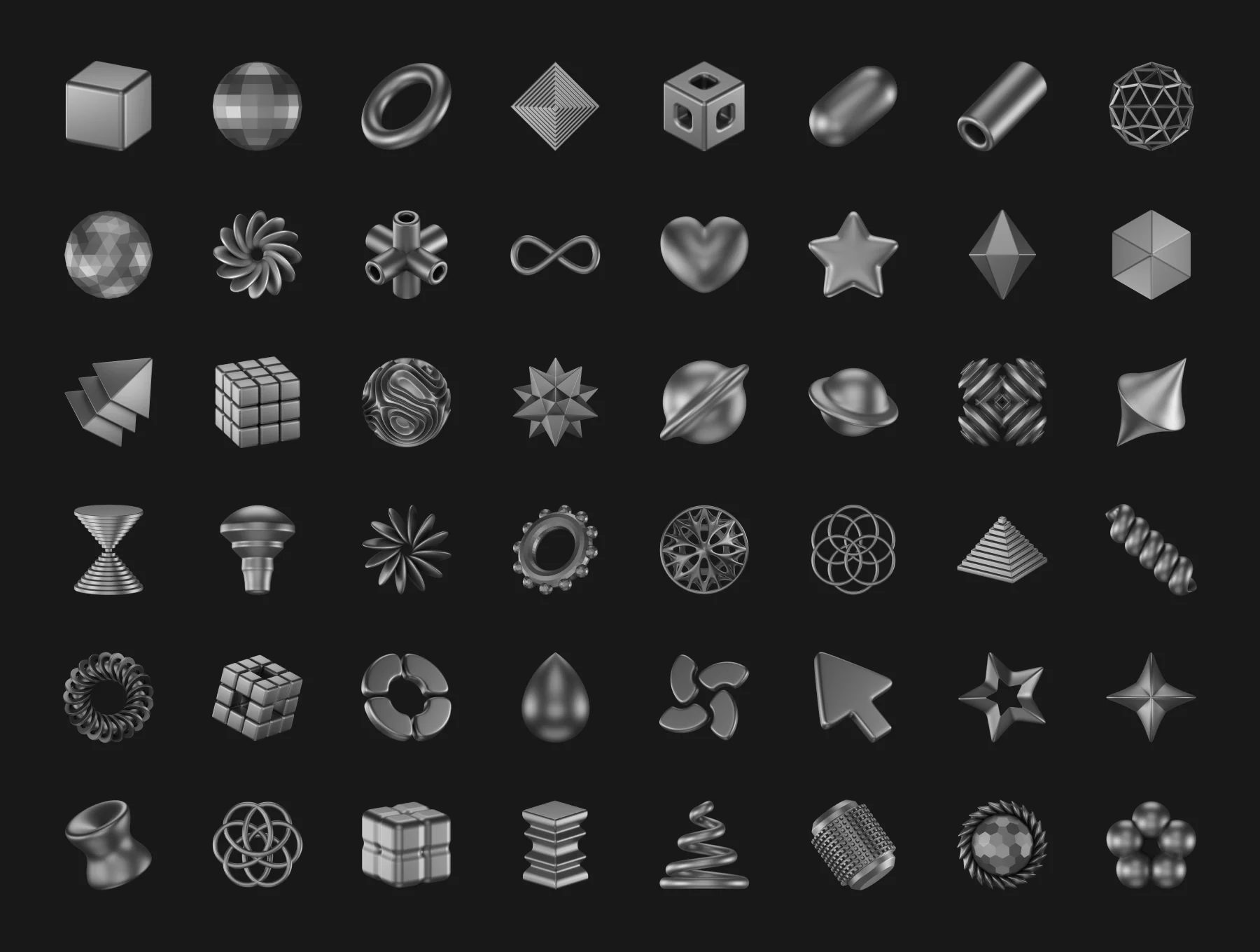 Abstract Metallic 3D Icons 5