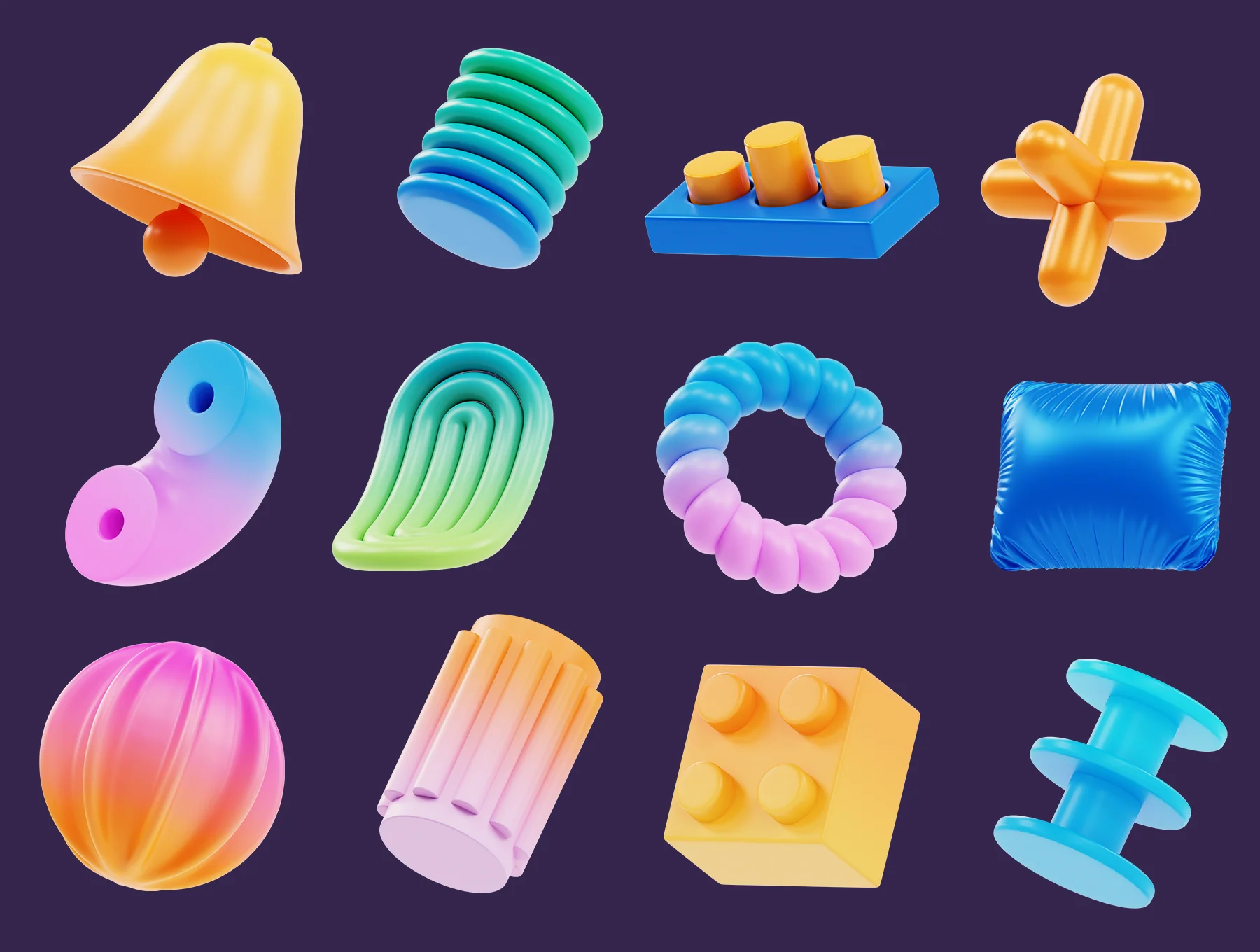 Abstract Shapes 3D Icon Set 5