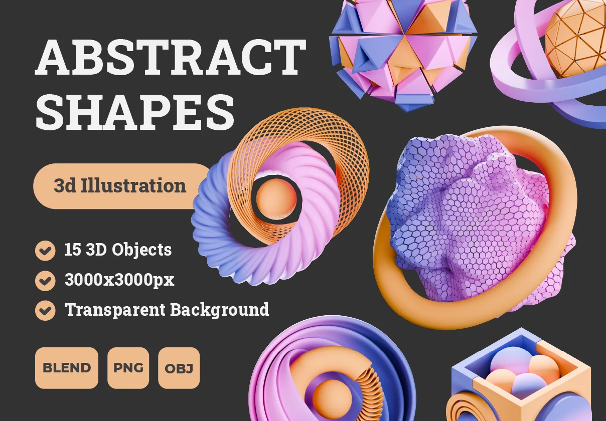 Abstract Shapes 3d Illustration Pack