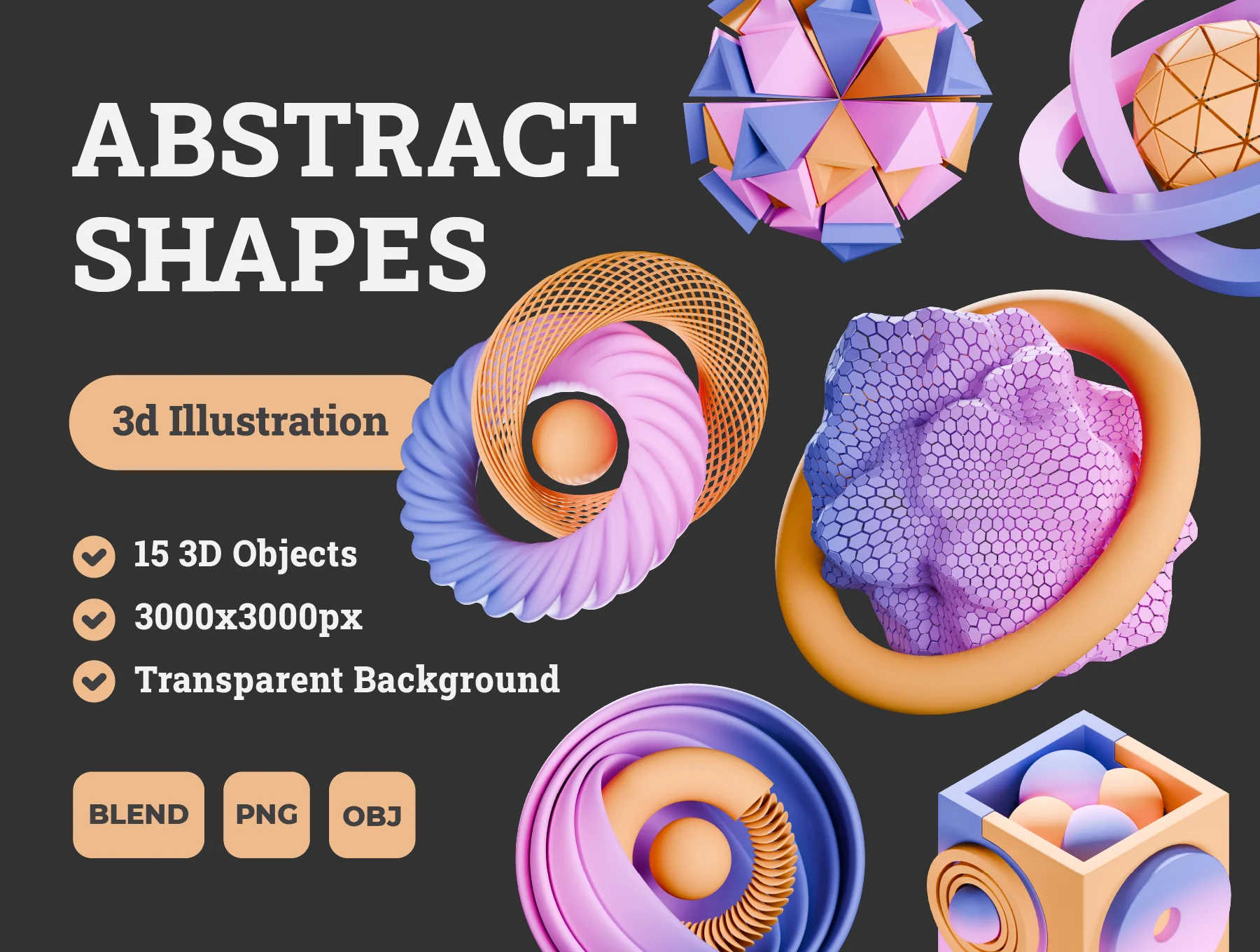 Abstract Shapes 3d Illustration Pack