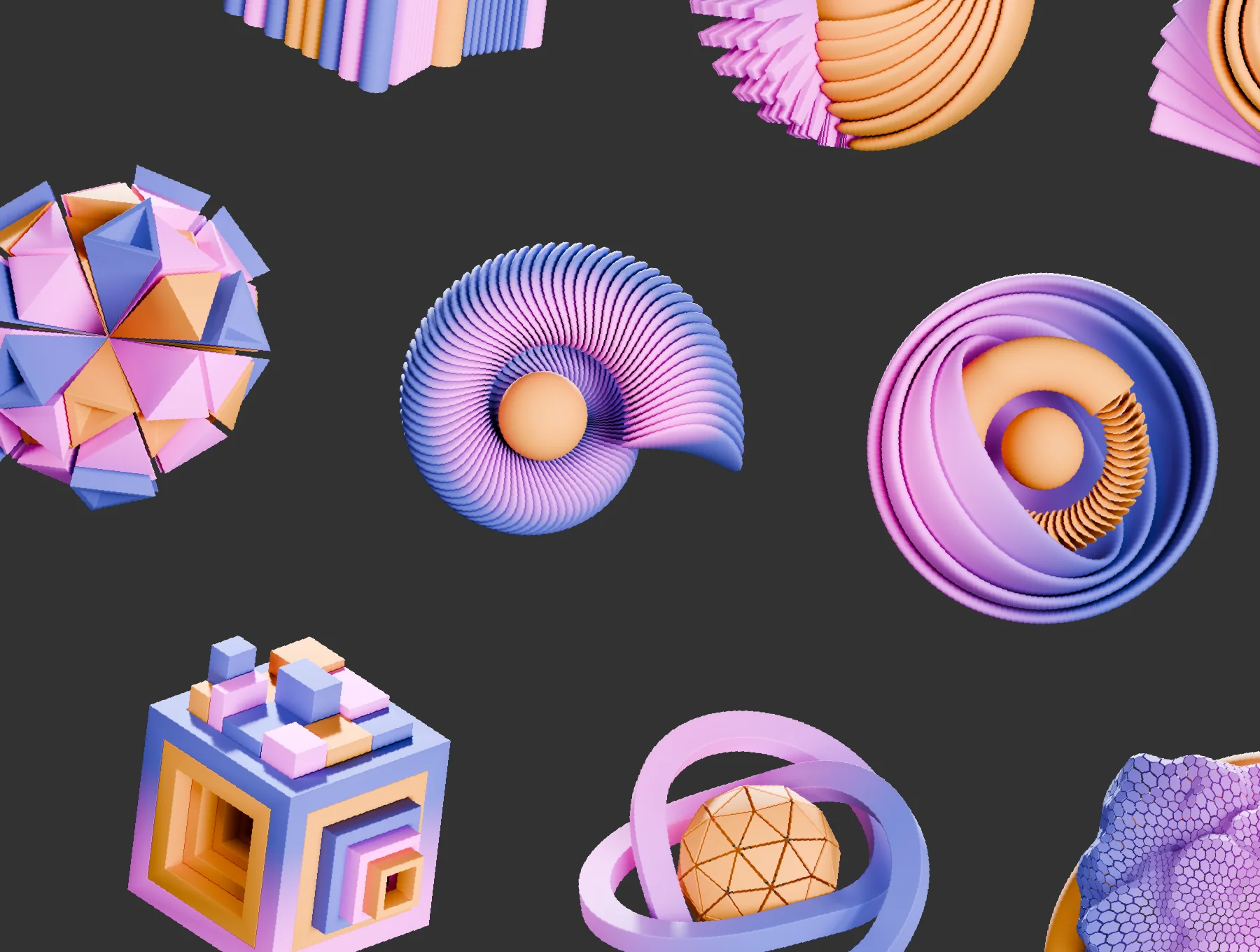 Abstract Shapes 3d Illustration Pack 5
