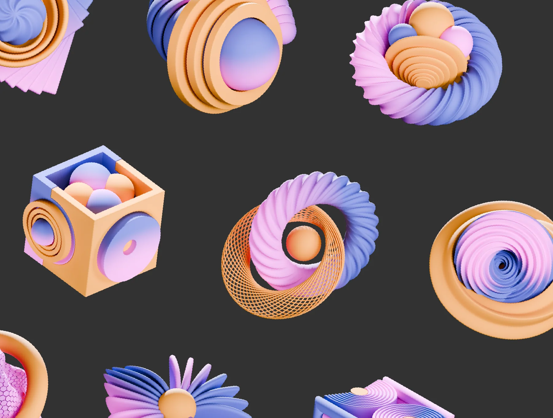 Abstract Shapes 3d Illustration Pack 6