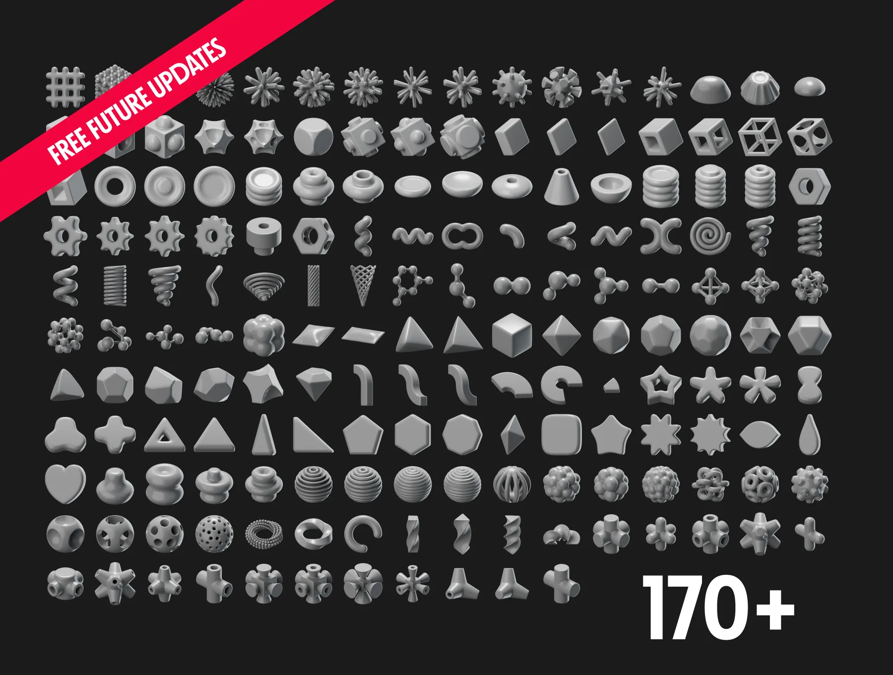 Abstracts — multipurpose abstract geometry 3d shapes 2