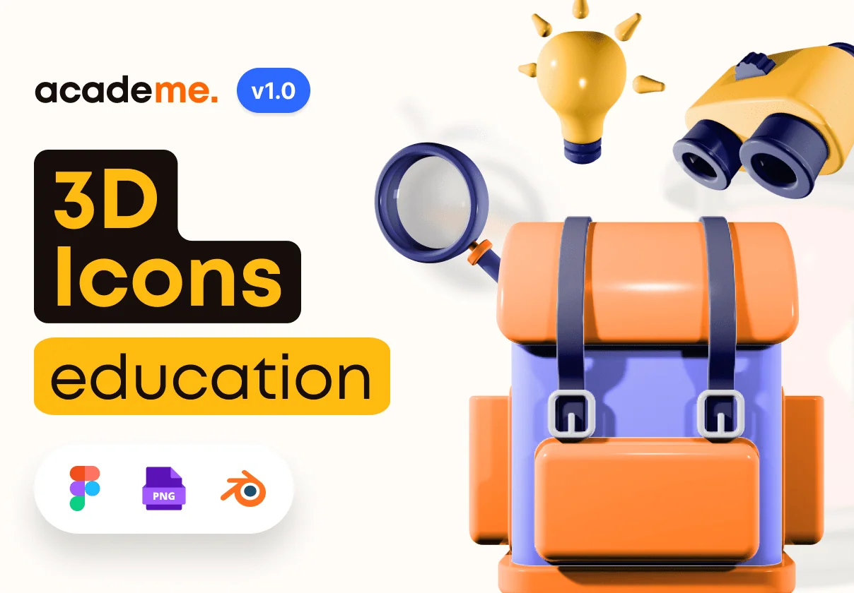 Academe - 3D Education Icons