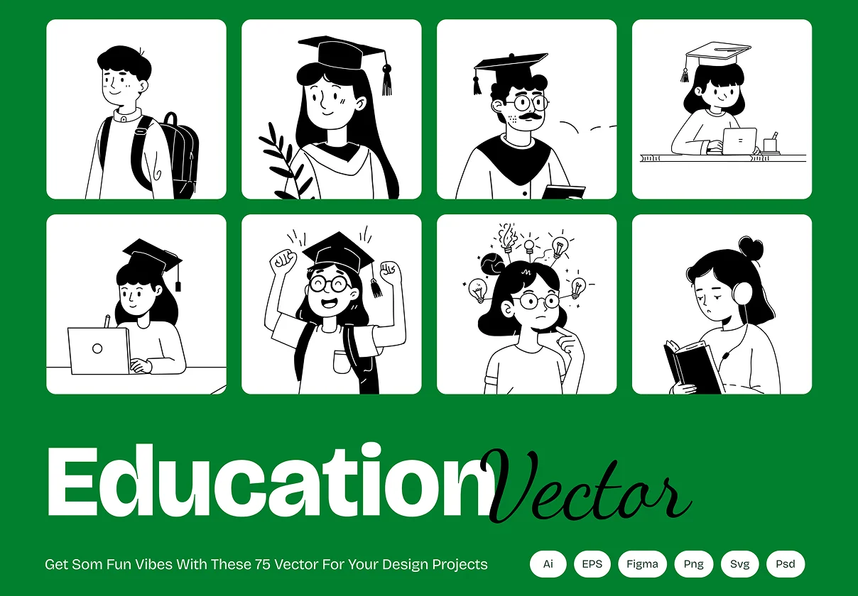 Academic, Learning, Teaching & E-Learning Illustration Pack