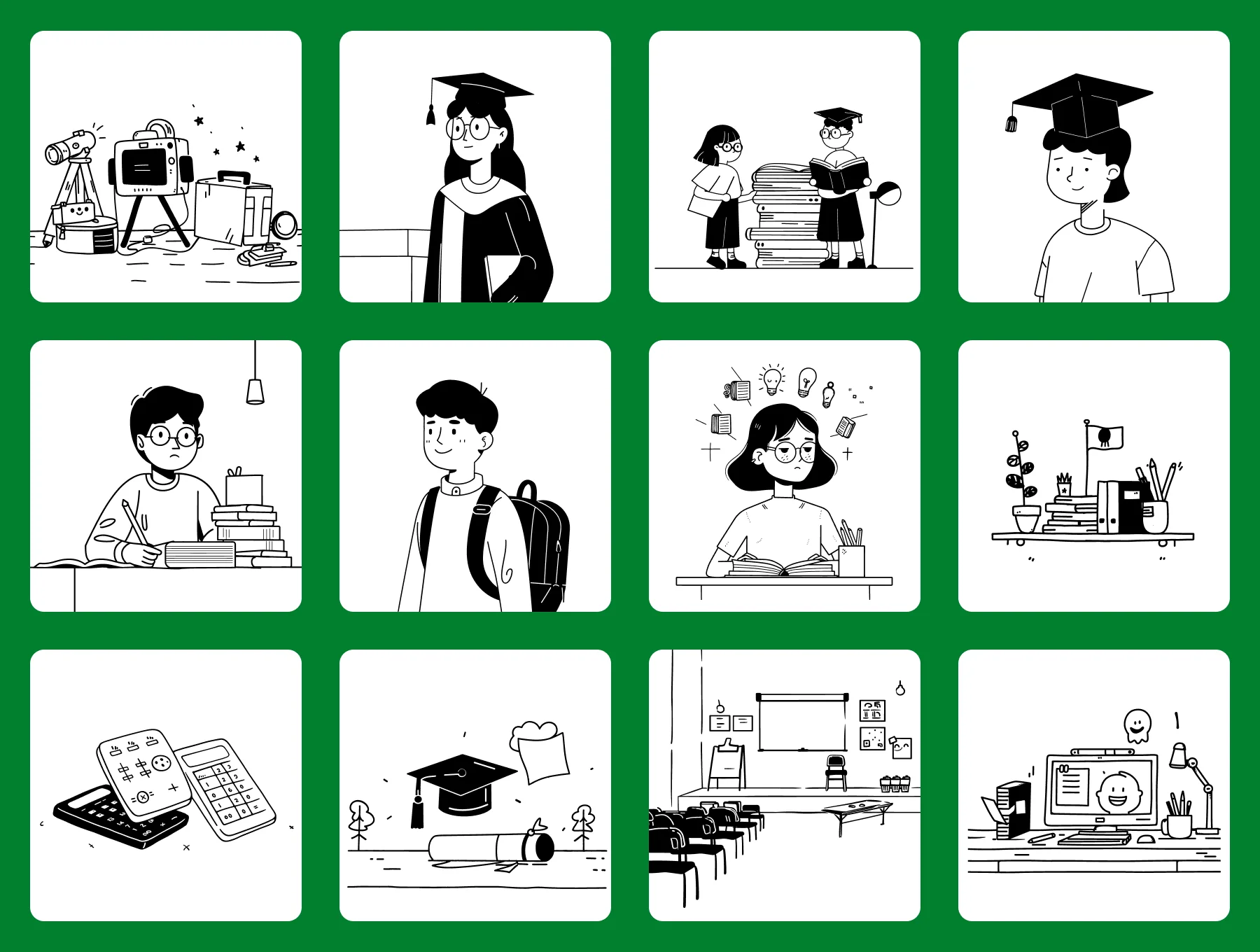 Academic, Learning, Teaching & E-Learning Illustration Pack 6