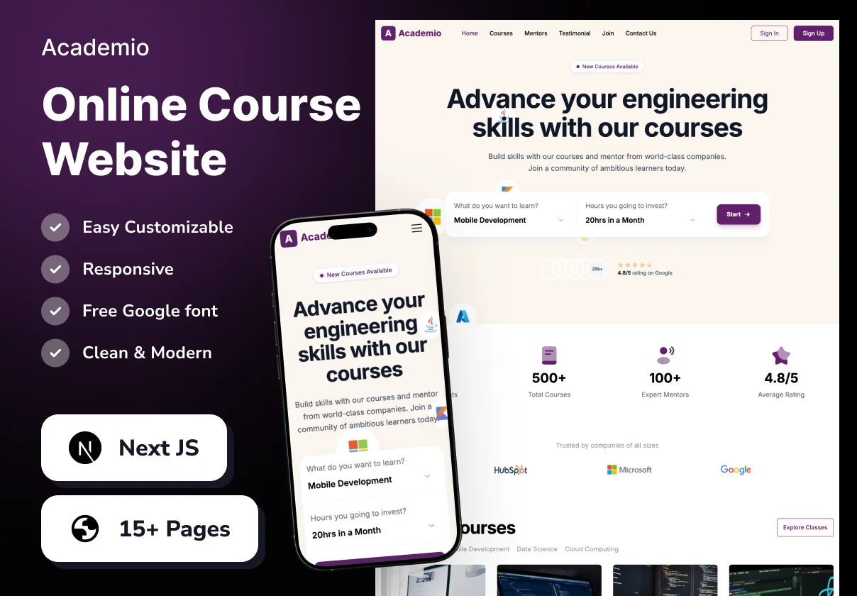 Academio - Online Course Website