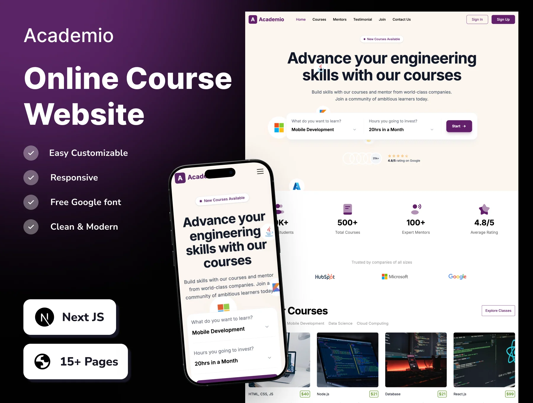 Academio - Online Course Website