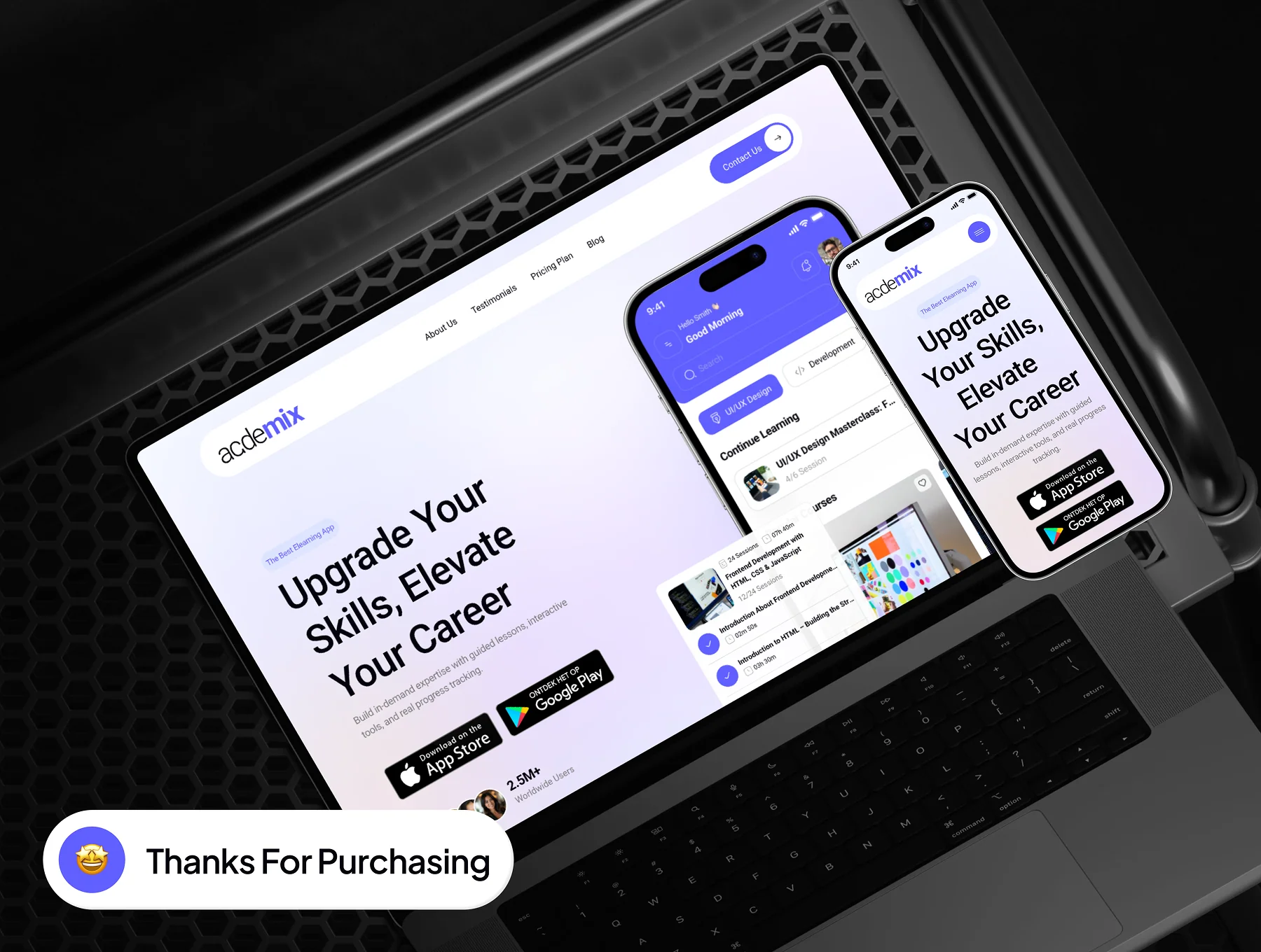 academix - Mobile App Landing Website UI Kit 10