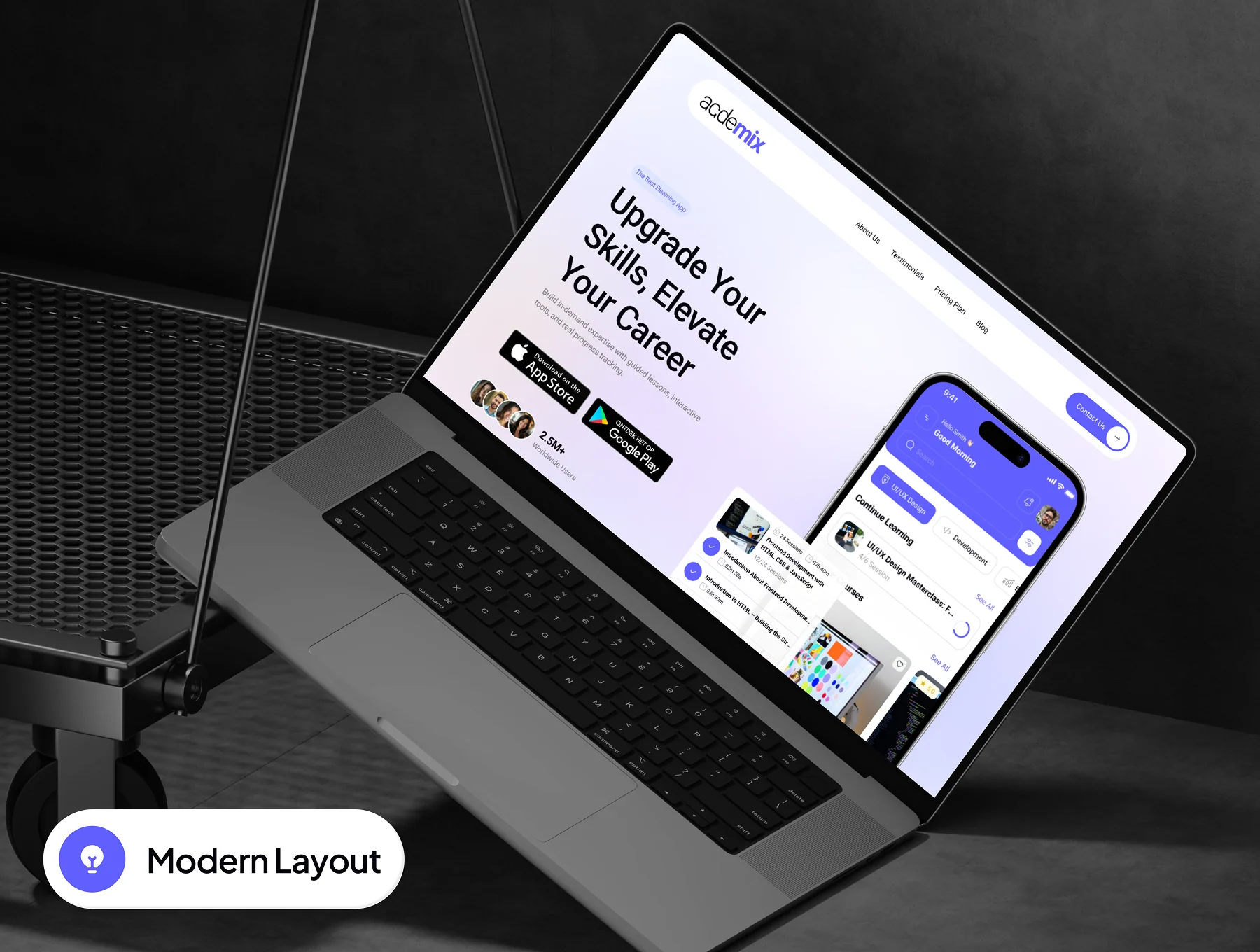 academix - Mobile App Landing Website UI Kit 5