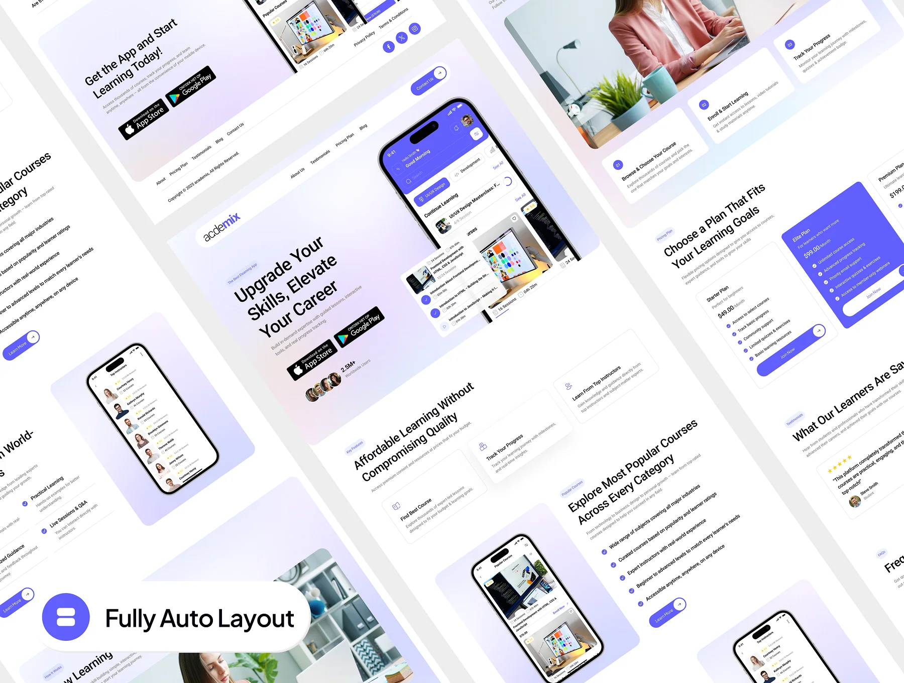 academix - Mobile App Landing Website UI Kit 6