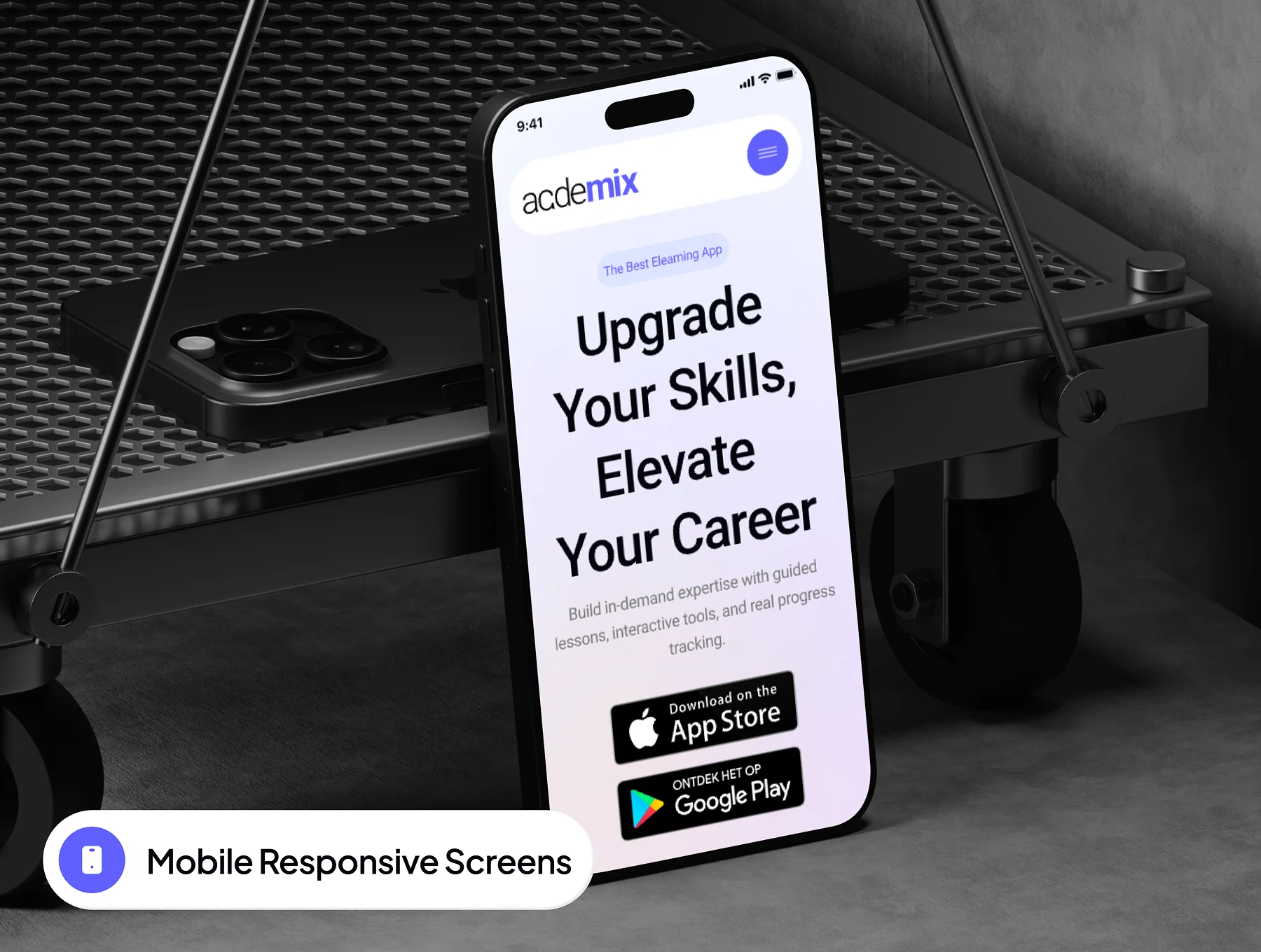 academix - Mobile App Landing Website UI Kit 7