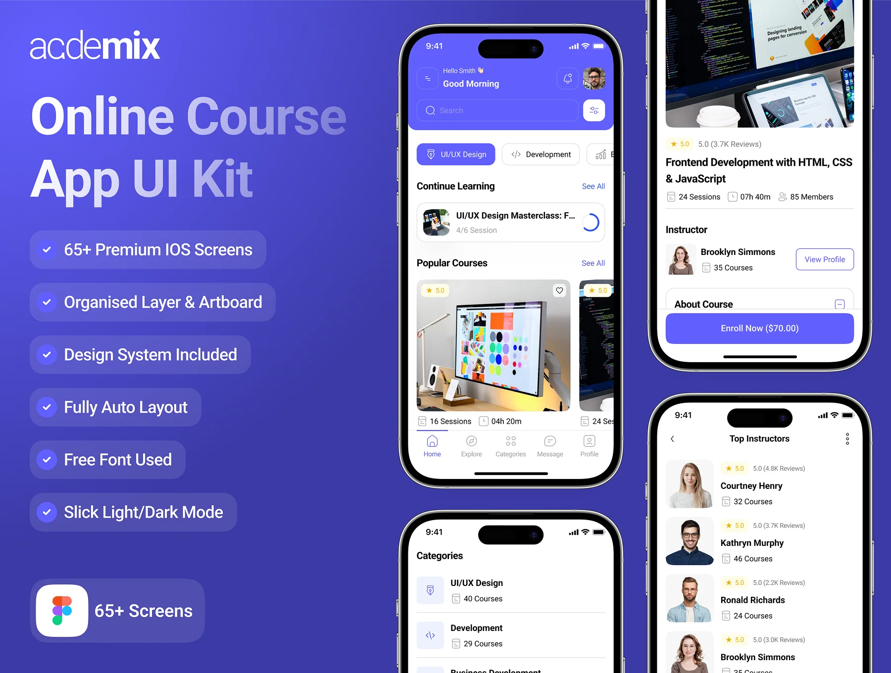 academix - Online Course App UI Kit