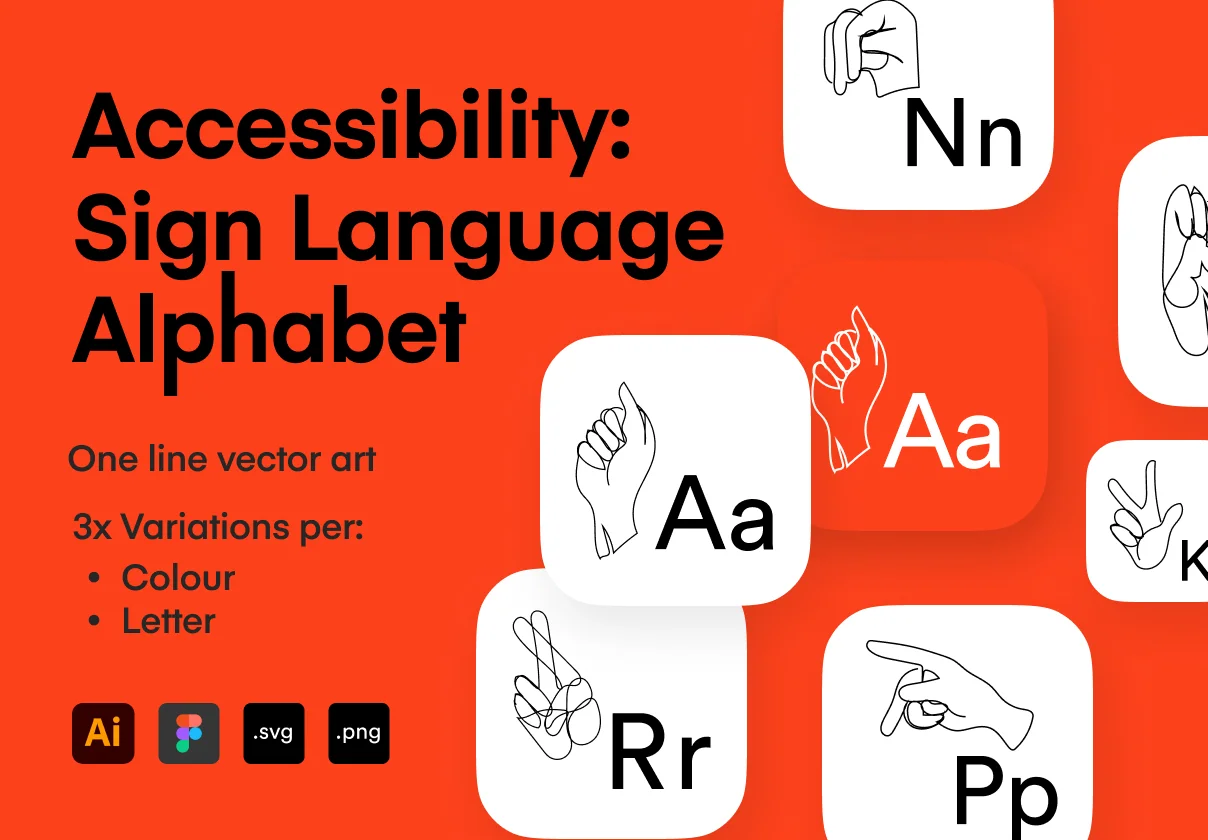 Accessibility: Sign Language Alphabet Icons Set