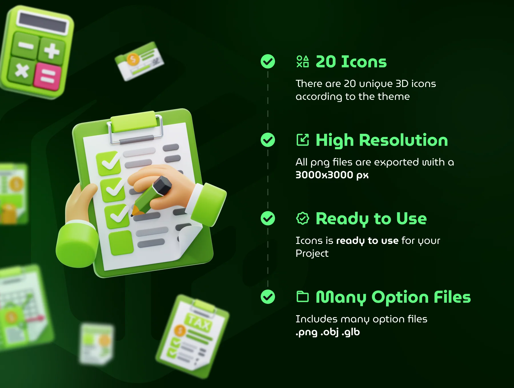 Accounting 3D Icon Set 3