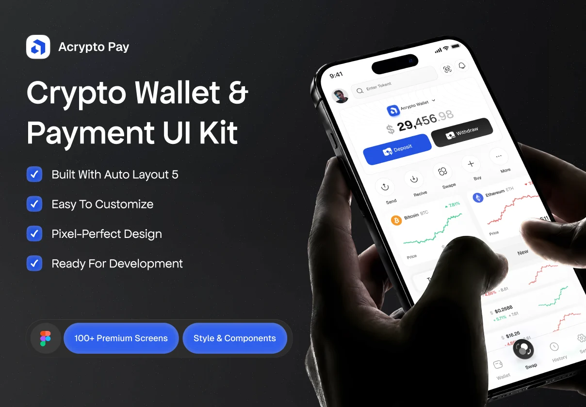 Acrypto Pay — Crypto Wallet & Payment UI Kit