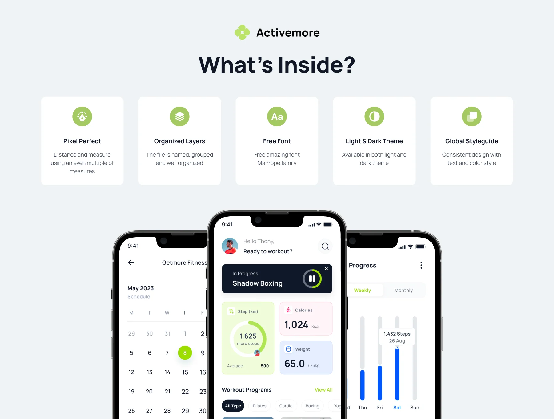 Activemore - Fitness and Workout App UI Kit 3