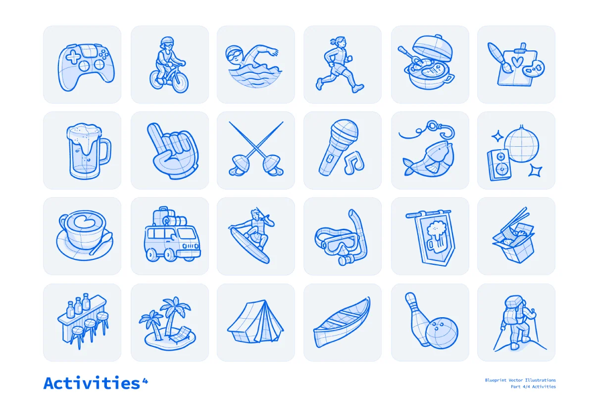Activities Icons - Blueprint