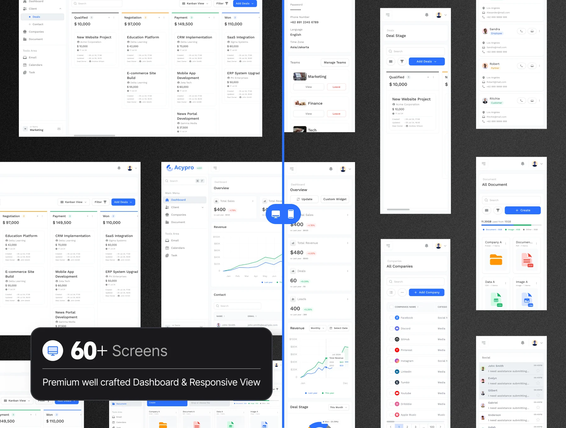Acypro - CRM Dashboard UI Kit 3