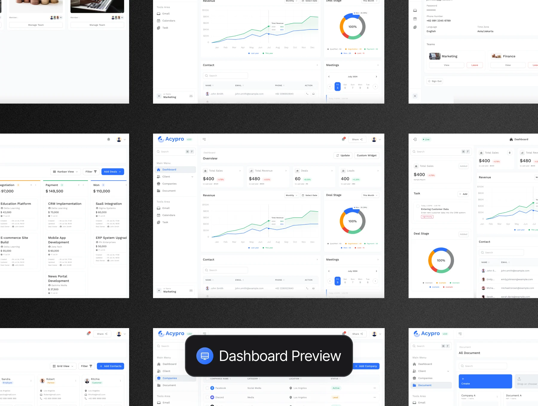 Acypro - CRM Dashboard UI Kit 5