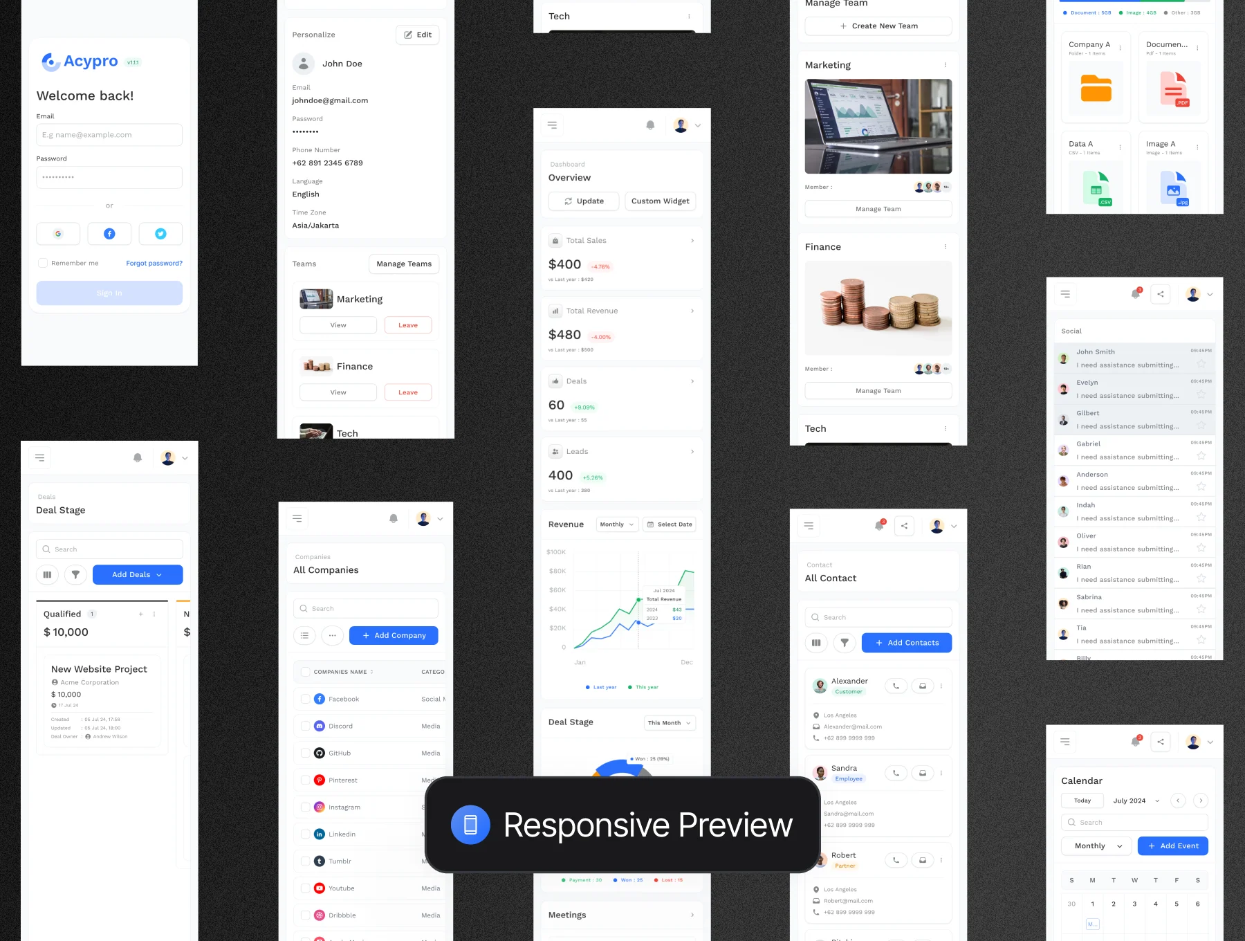 Acypro - CRM Dashboard UI Kit 6