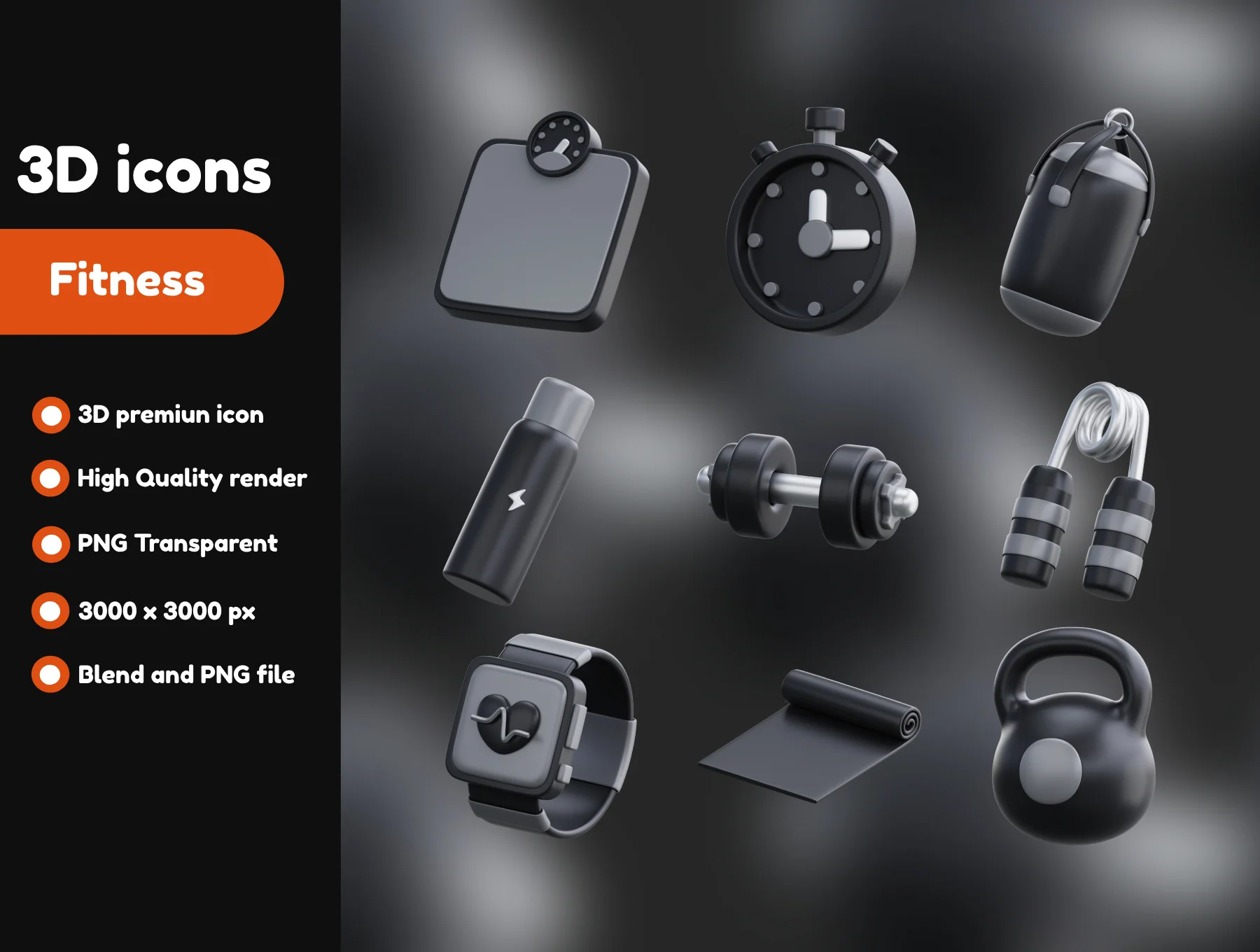 Fitness 3D Icons