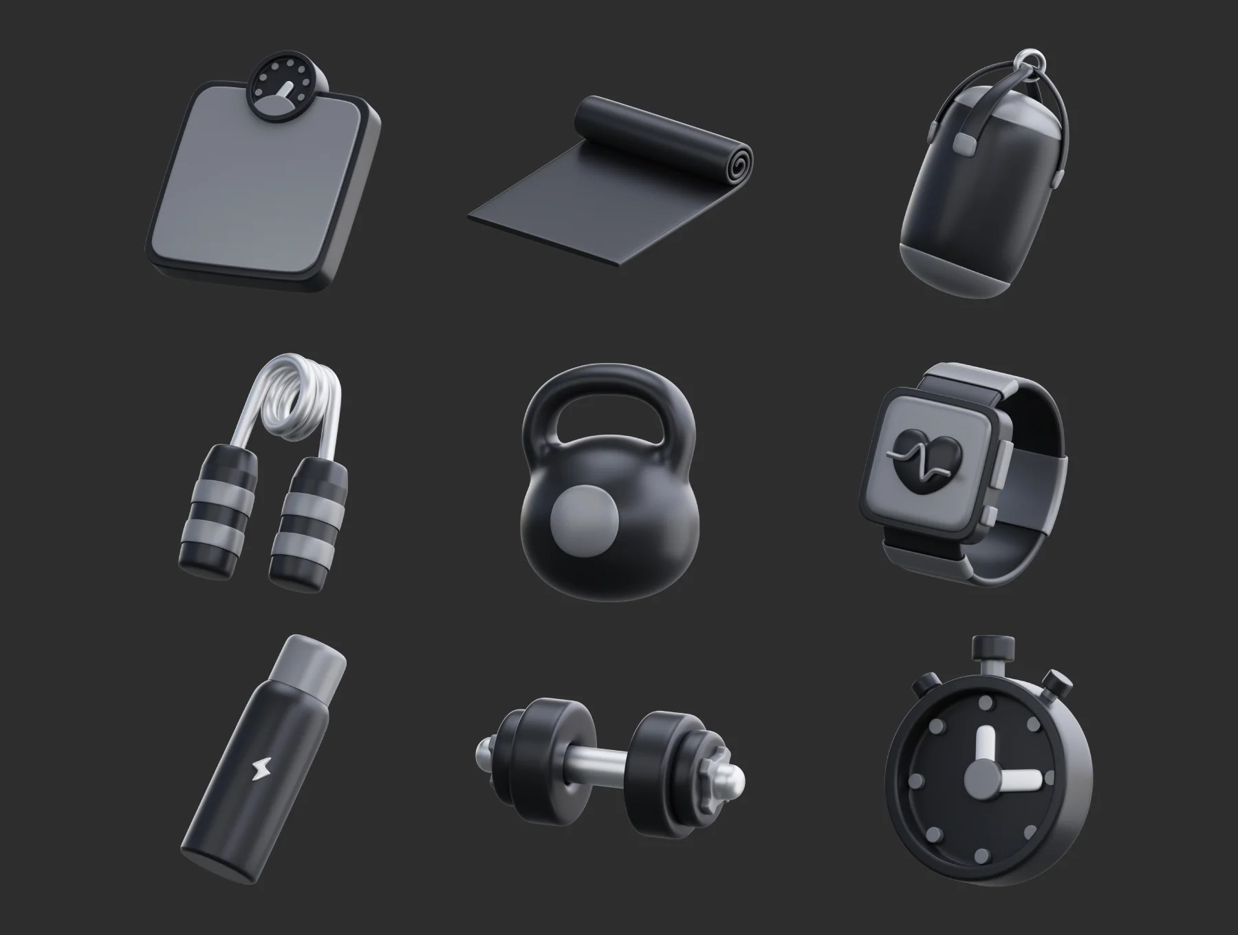 Fitness 3D Icons 3