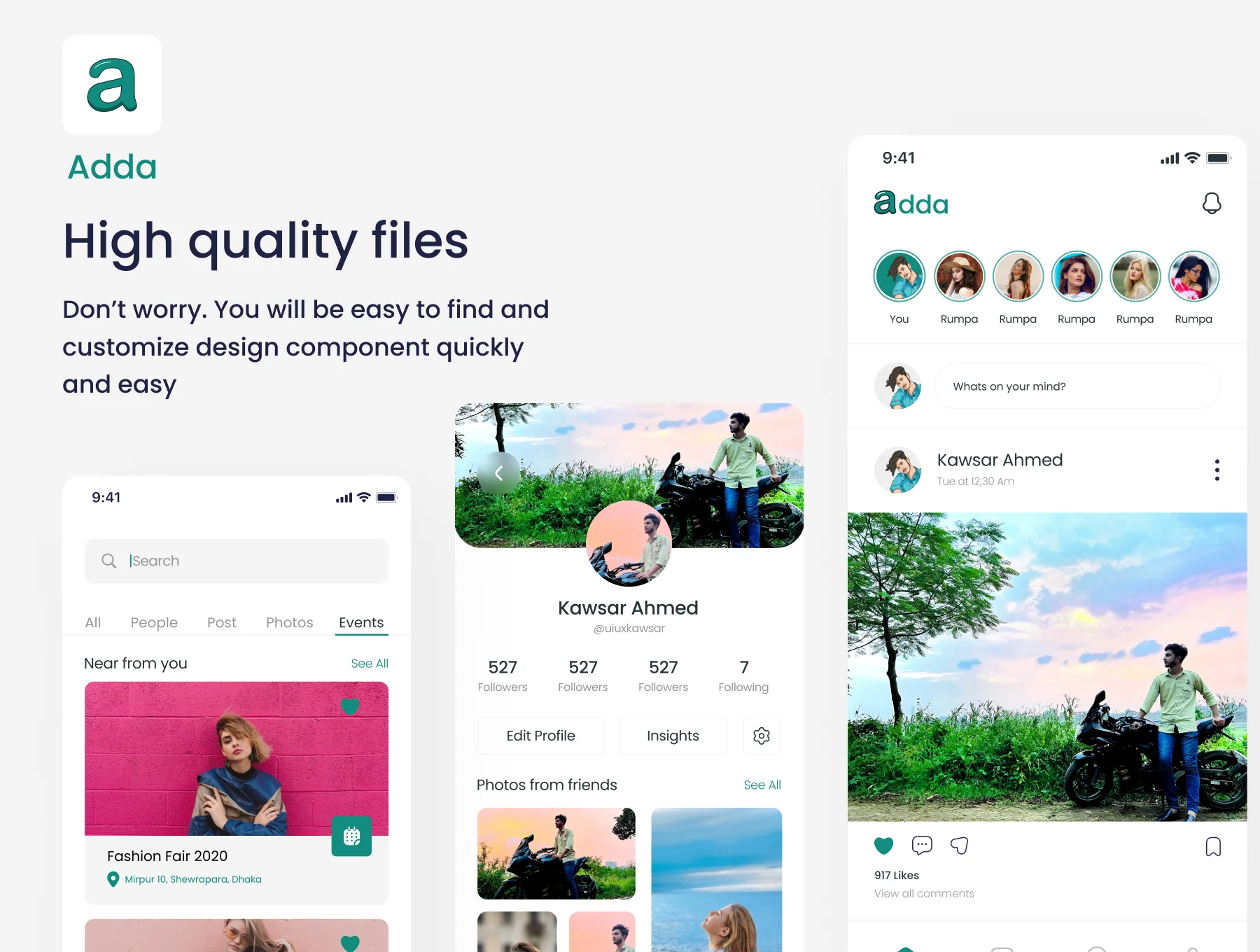 Adda - Social Network Mobile App UI Kit 5