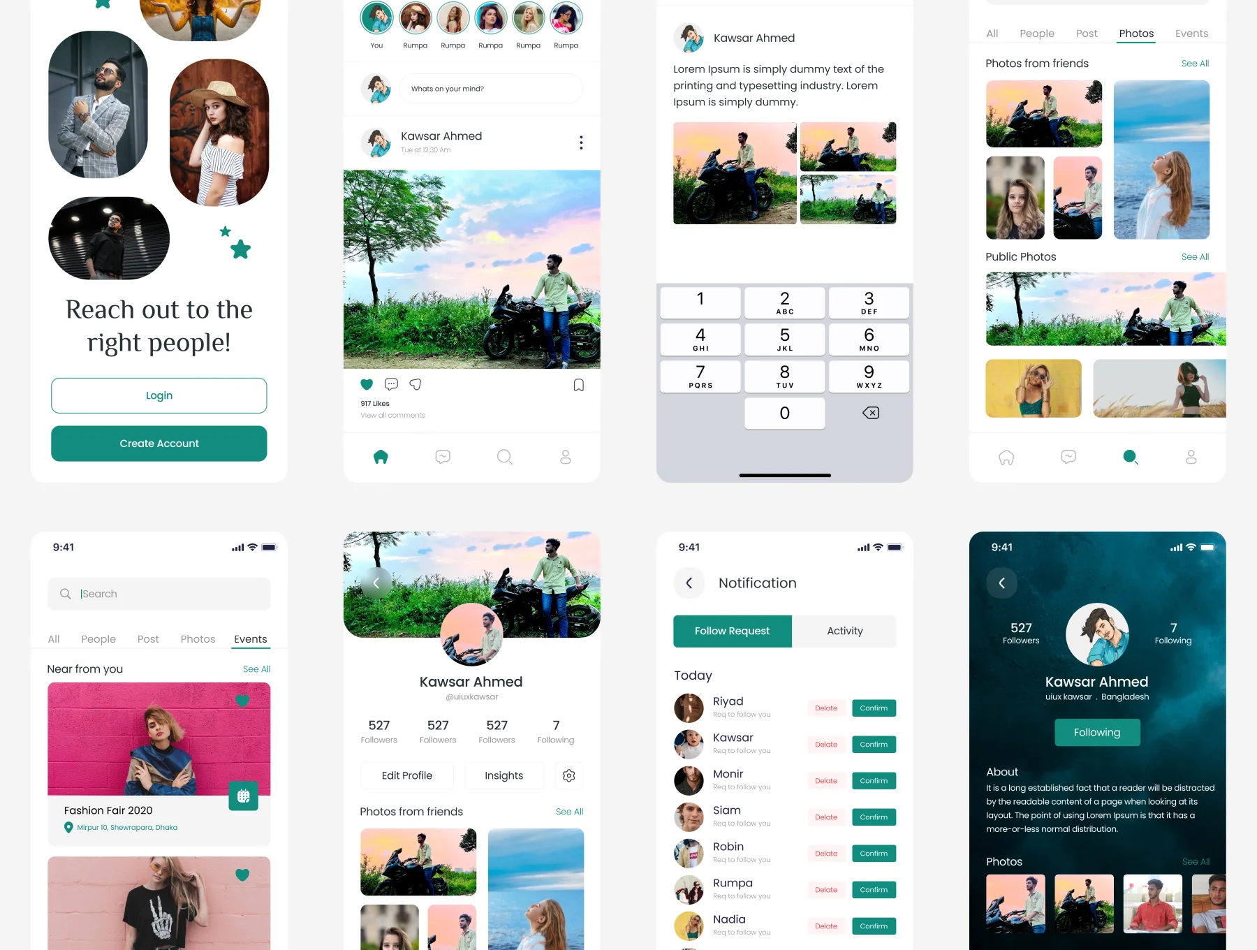 Adda - Social Network Mobile App UI Kit 6