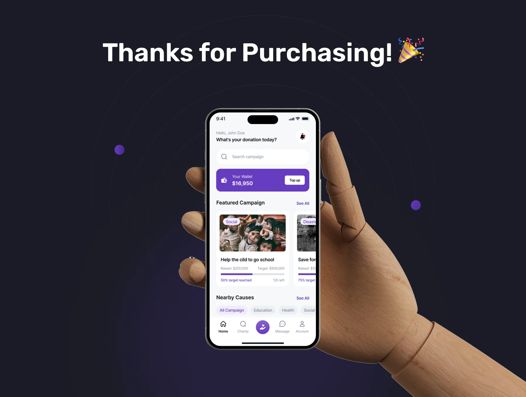 Aderma - Charity & Donation App UI Kit 8