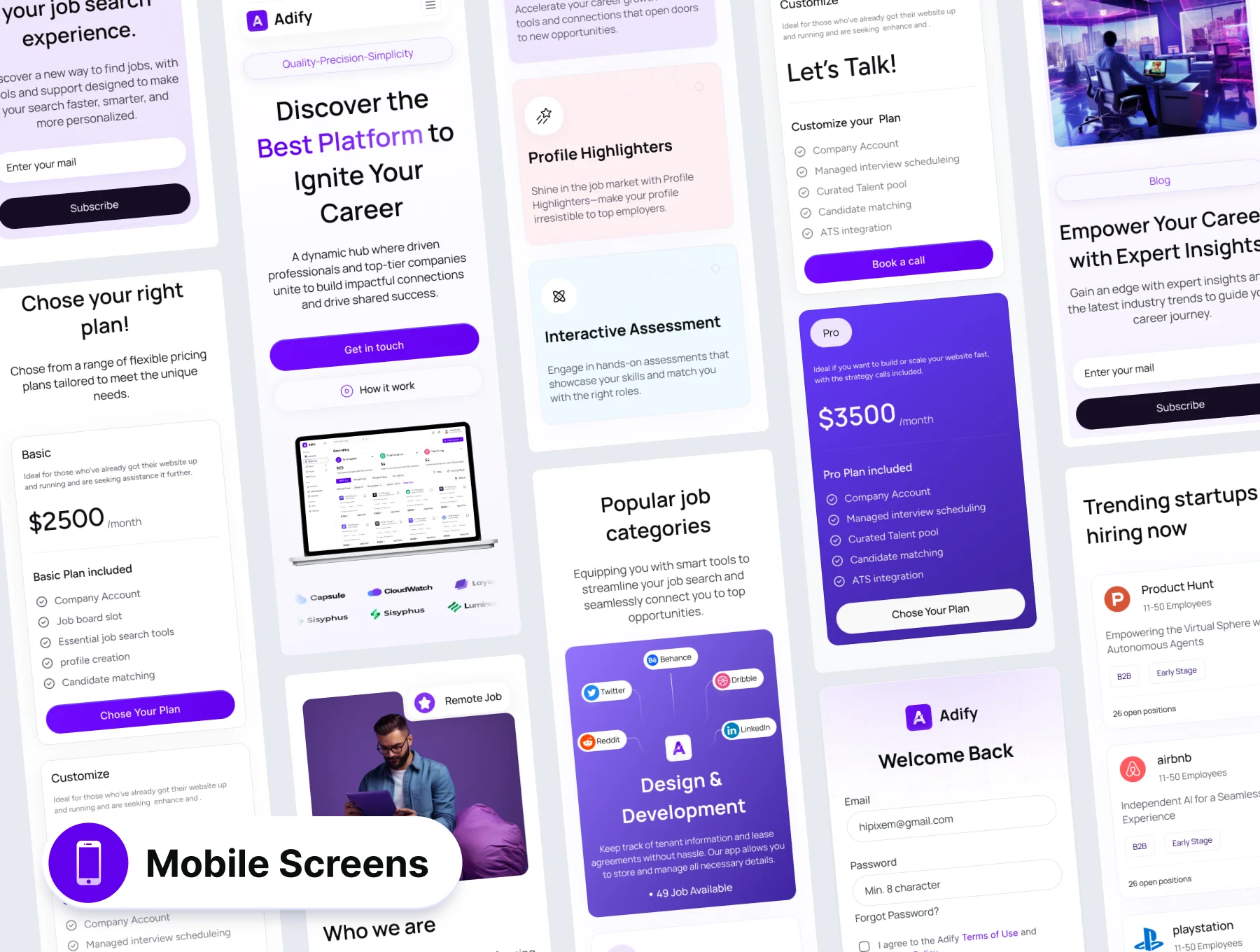 Adify - Job Finder Web Template UI Kit Design 4