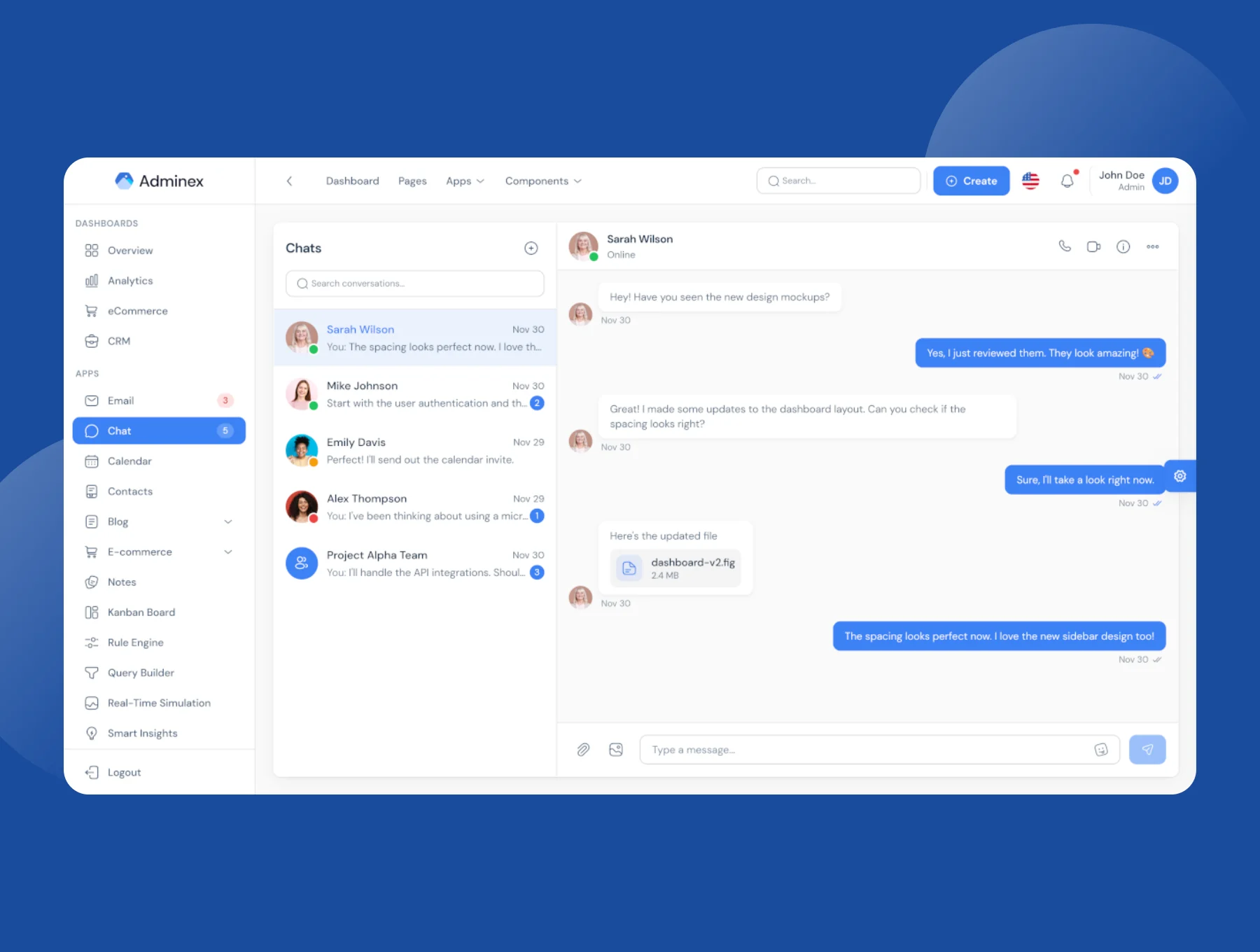Adminex – React 19 Admin Dashboard Template 2