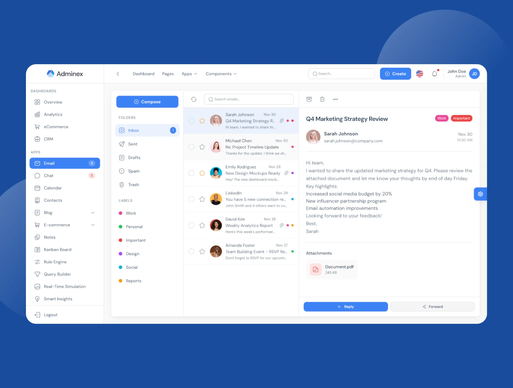 Adminex – React 19 Admin Dashboard Template 3