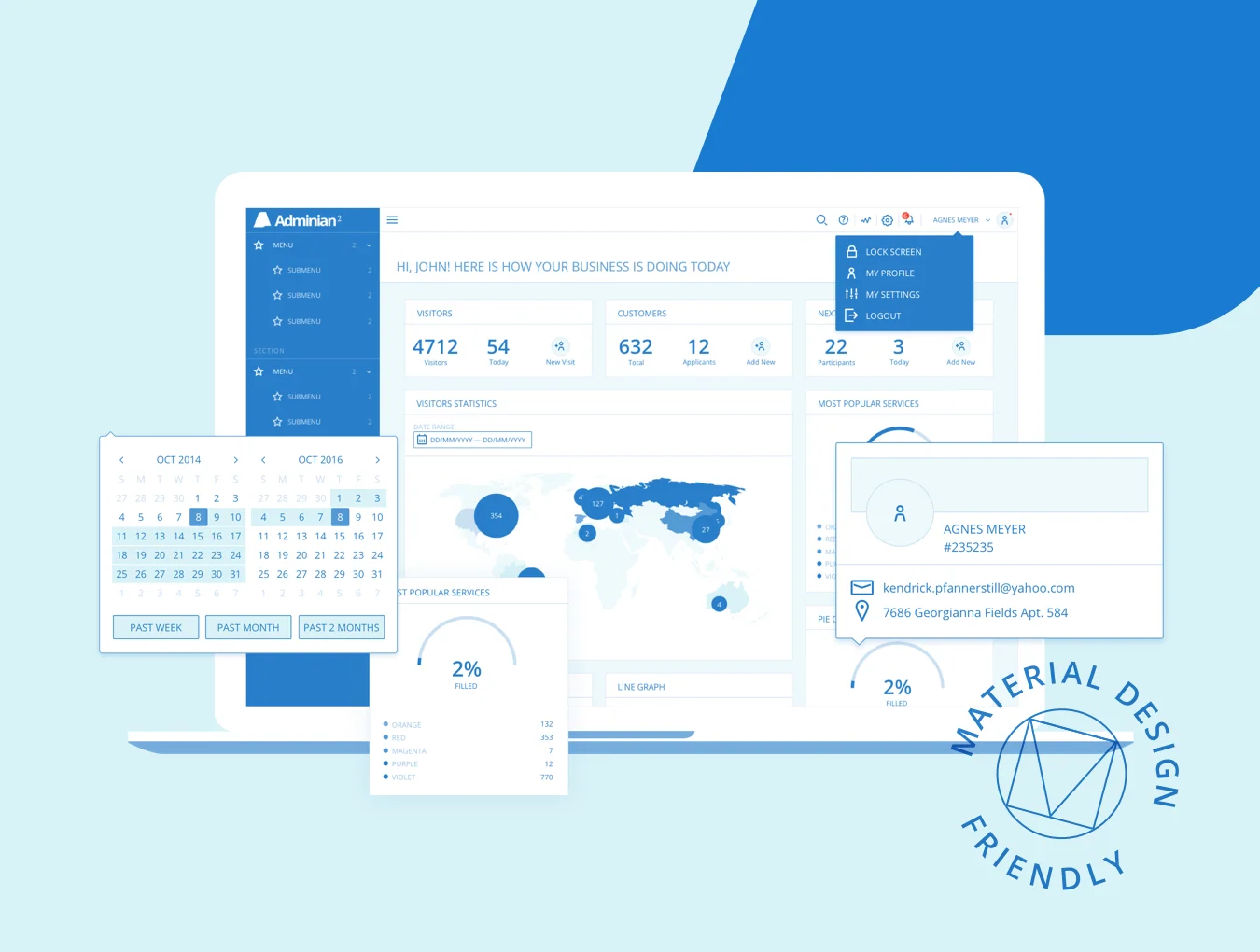 Adminian 2 Wireframe Kit
