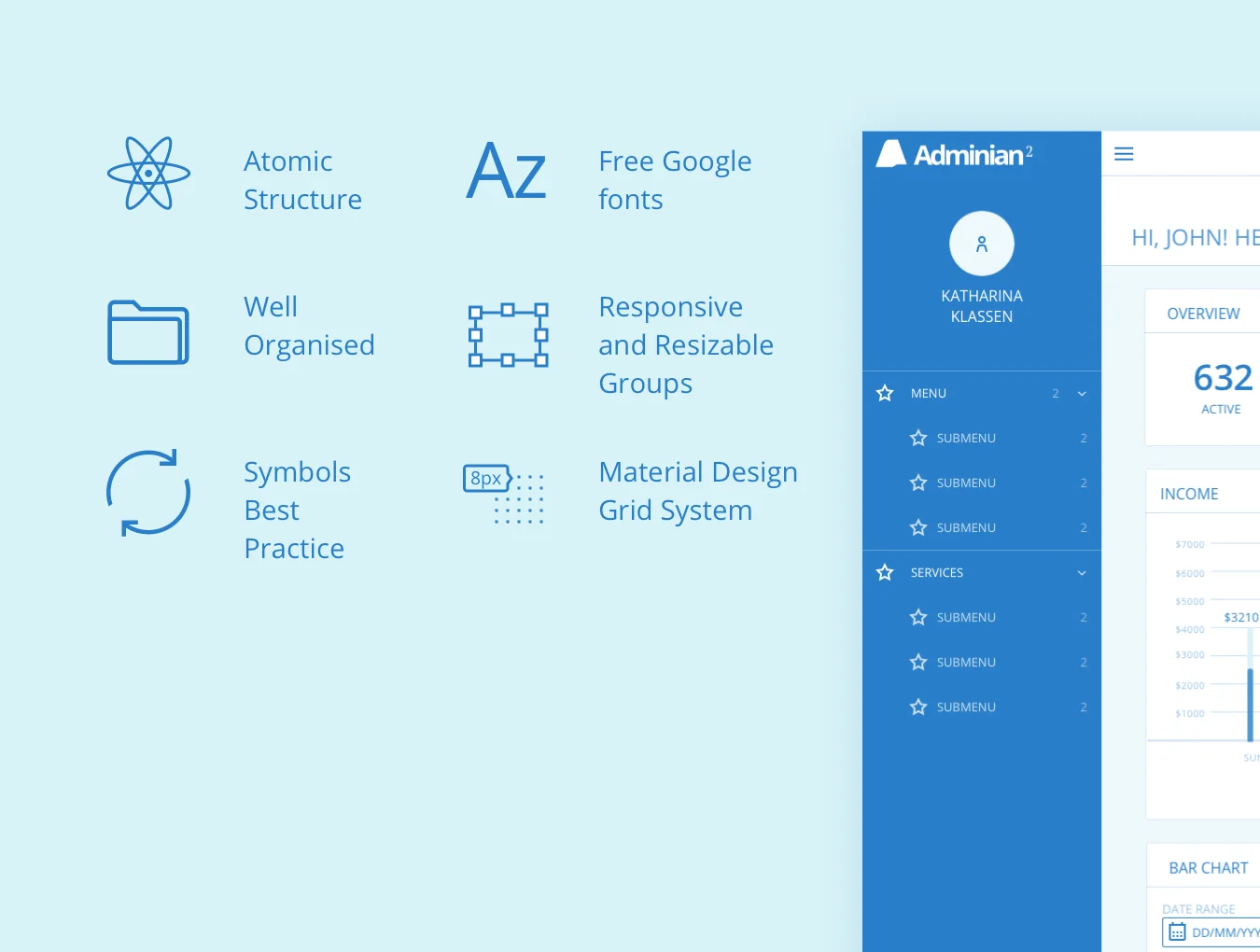 Adminian 2 Wireframe Kit 3