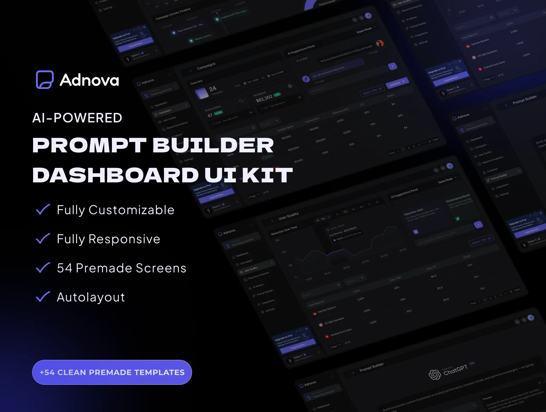 Adnova - AI-Powered Marketing Dashboard UI KIT