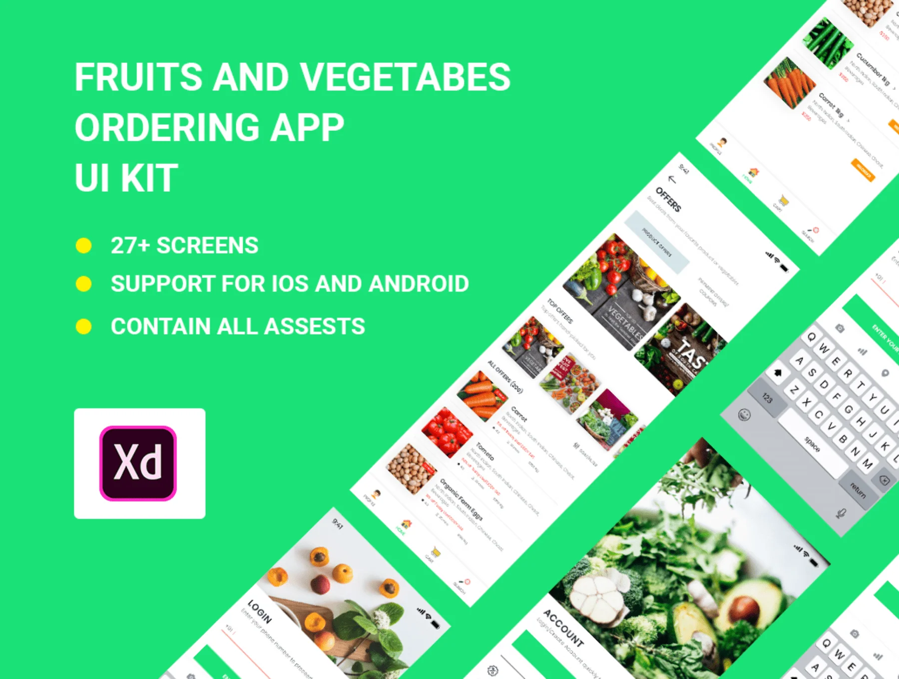 Adobe-XD Foods Ordering and Delivery App UI KIT