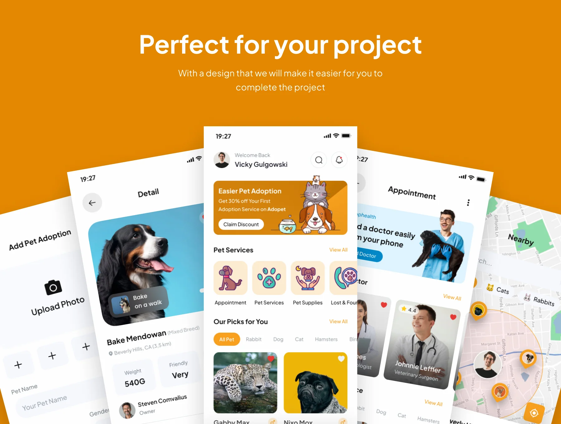 Adopet - Pet Adoption and Care App UI Kits 4