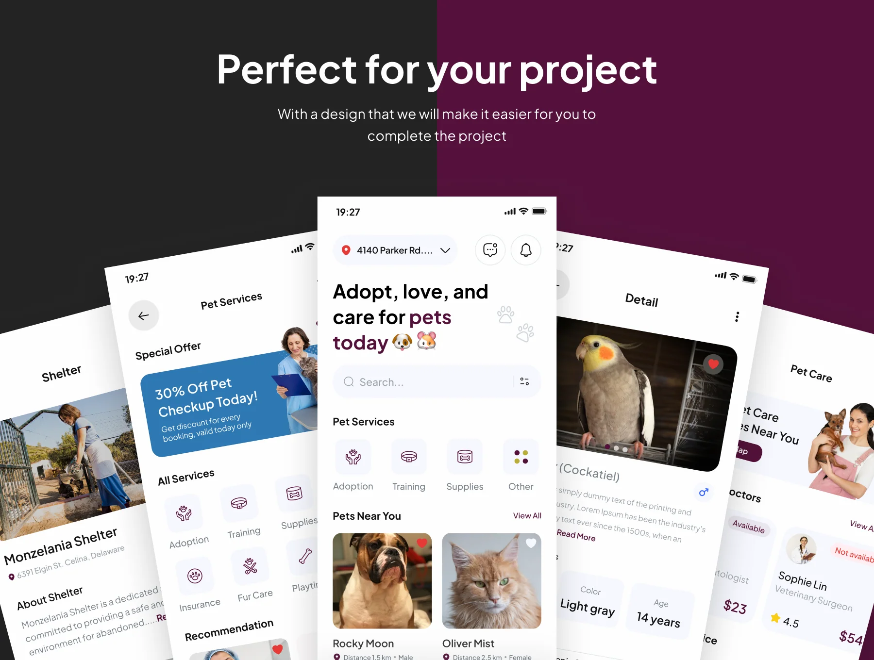 Adoptly  - Pet Adoption and Care App Ui Kits 4