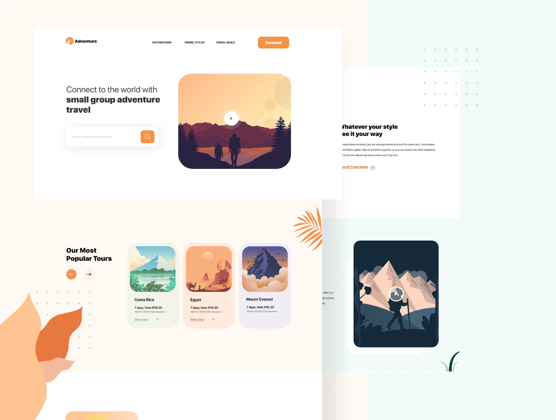 Adventure On boarding Screen & Landing Page 4