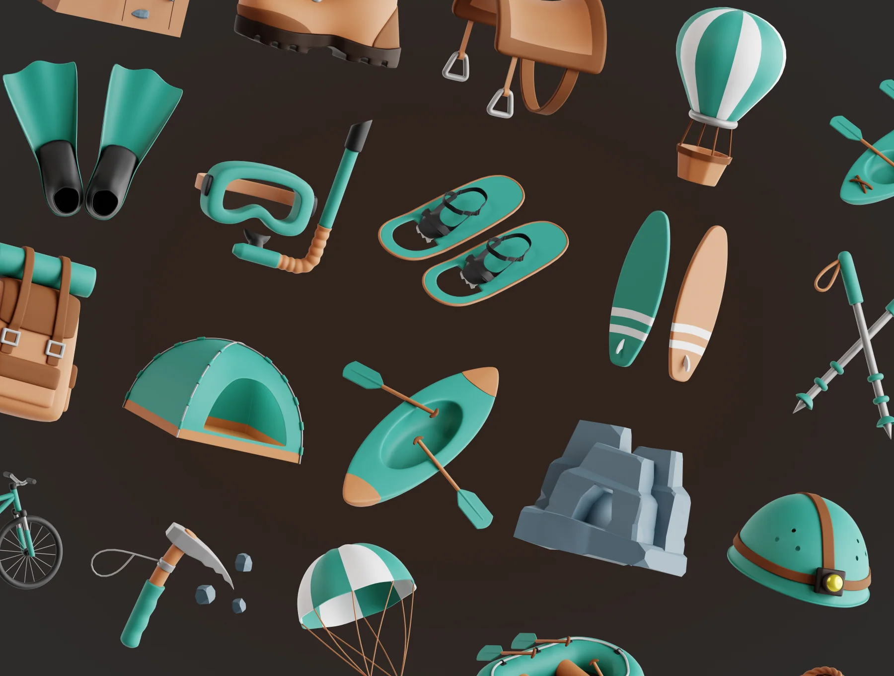 Adventure Sports 3D Icon Set 5
