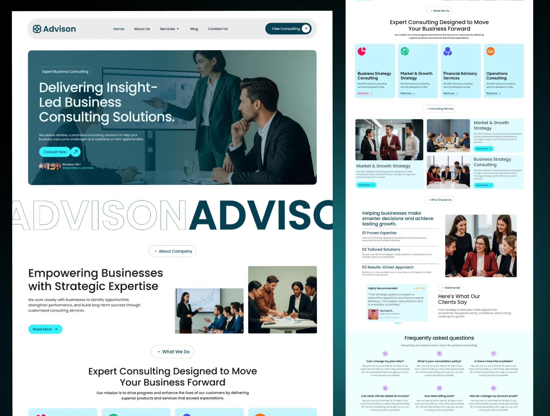 Advison – Business Consulting Website Figma Template 3