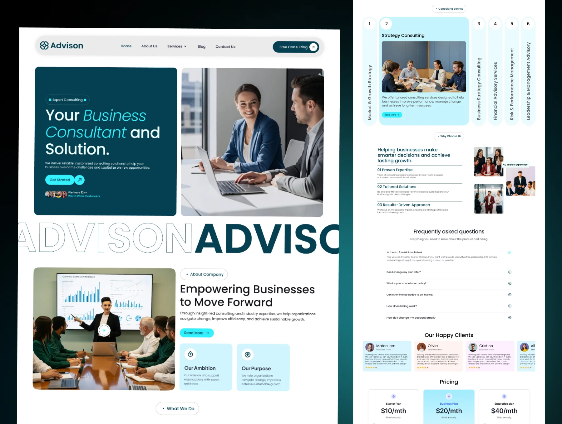 Advison – Business Consulting Website Figma Template 4
