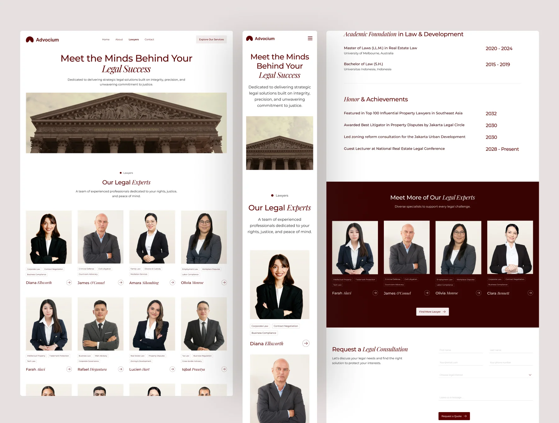 Advocium - Law Firm Website UI Figma Template 3