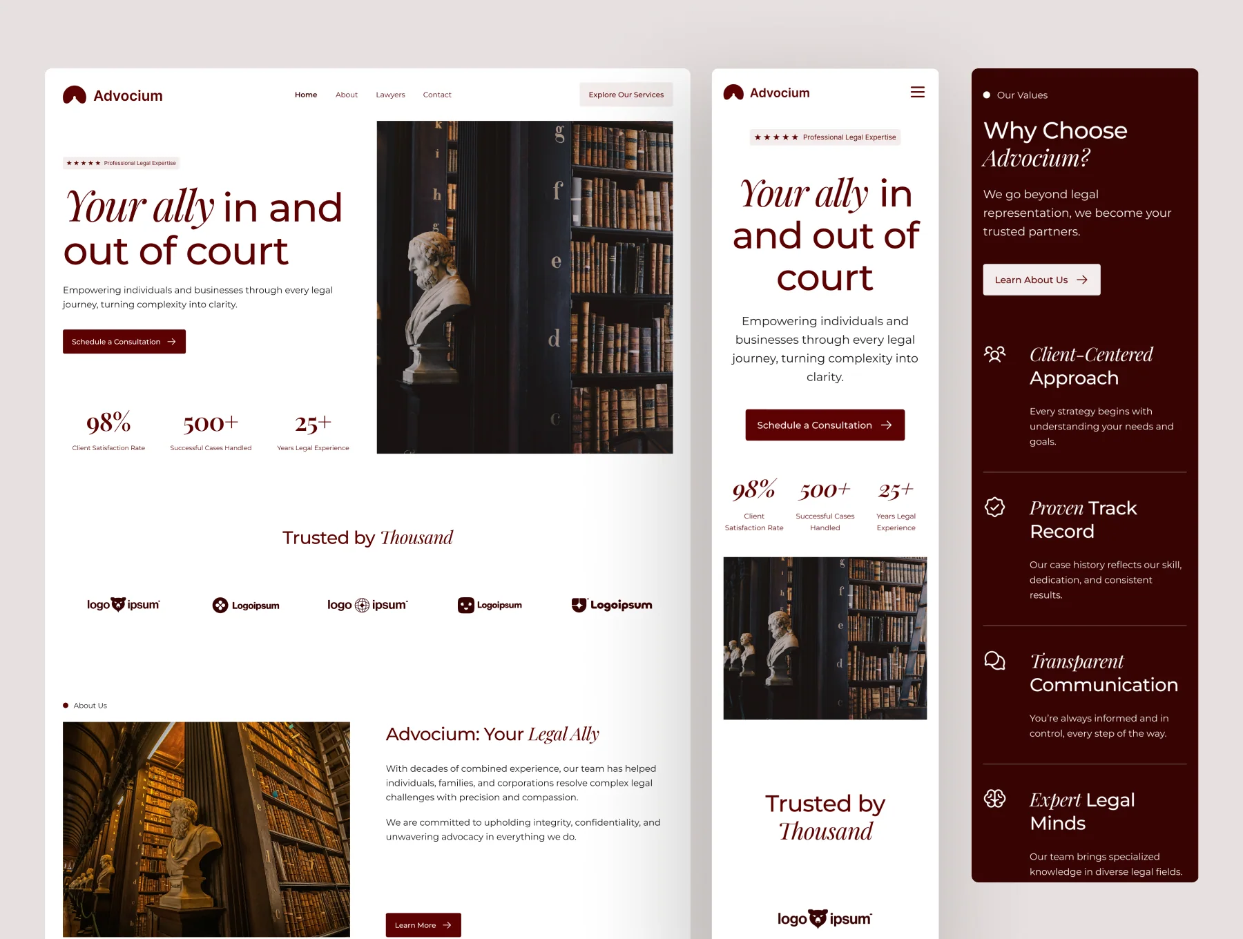 Advocium - Law Firm Website UI Figma Template 6