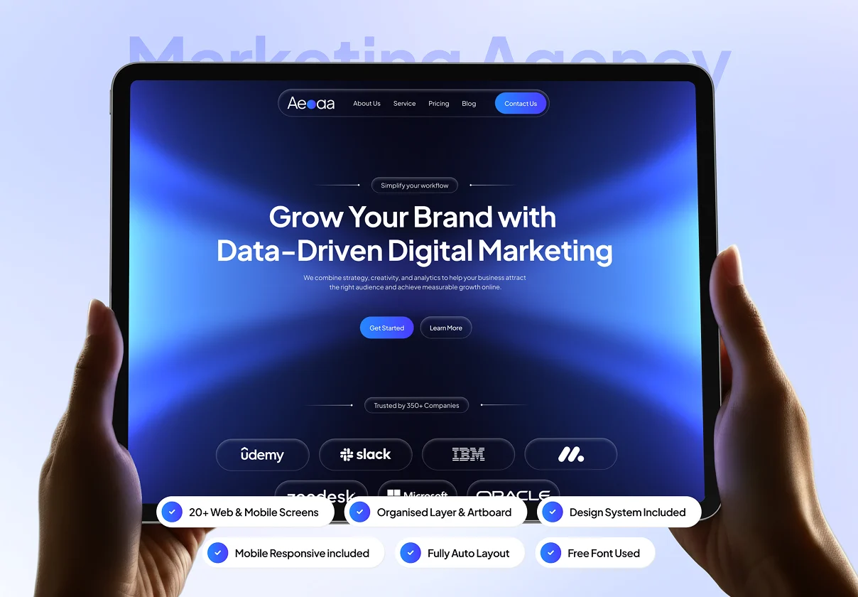 Aeoa - Marketing Agency Website UI Kit